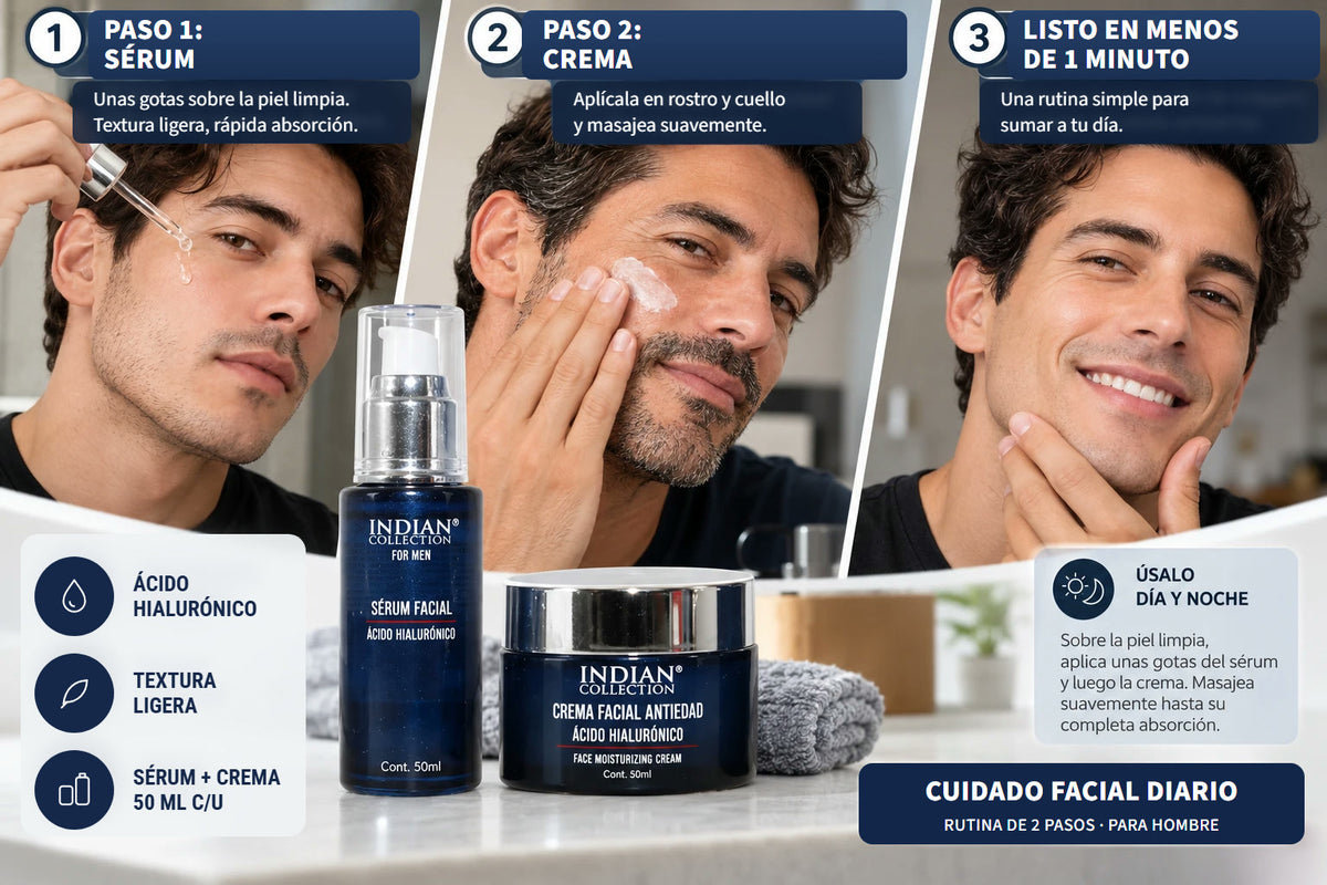 Rutina en 2 pasos: sérum y luego crema